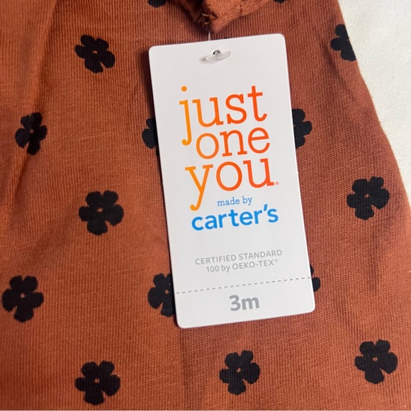 Carter's Rust Baby Dress with Black Floral Design & Bloomers - Picture 4 of 4